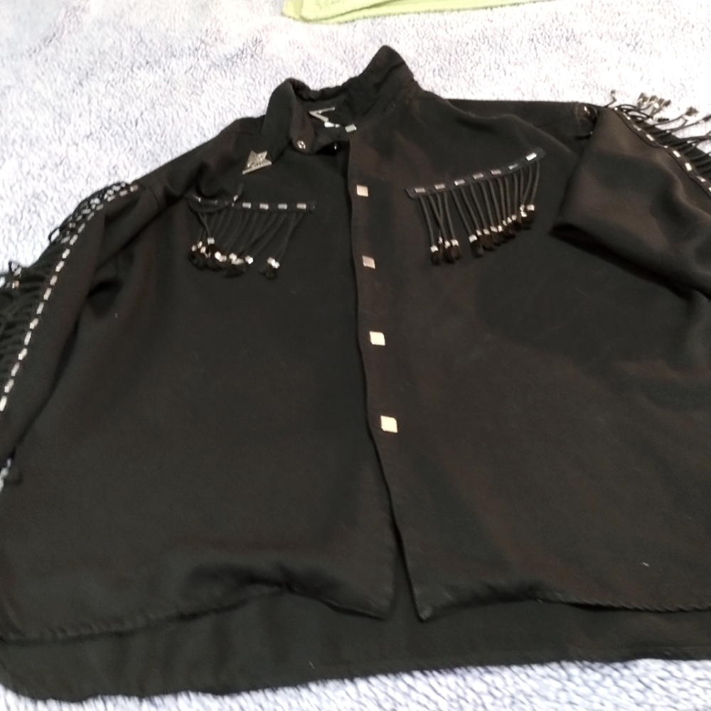 Mens lg fringed western shirt